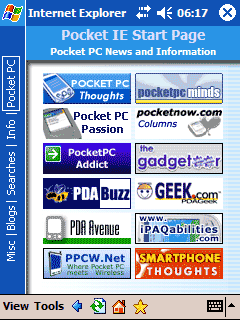 Animated screenshot showing the various pages of the start page project