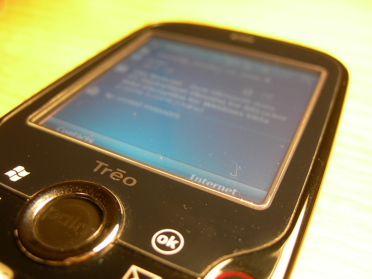 Treo Pro screen protector: Bottom right corner view