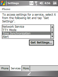 Windows Phone settings screenshot